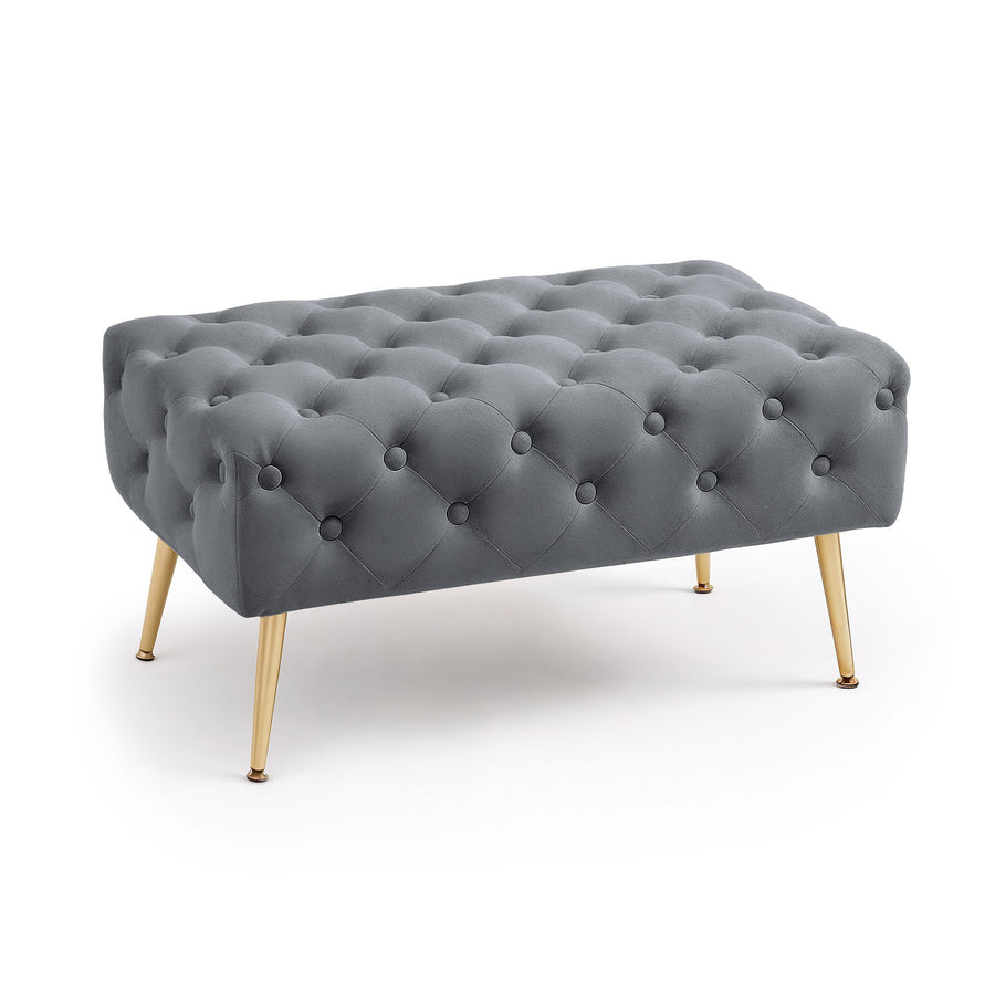Sitzhocker – MADRID – Elegante Velourbank im Glamour Stil