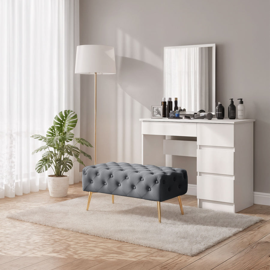 Sitzhocker – MADRID – Elegante Velourbank im Glamour Stil
