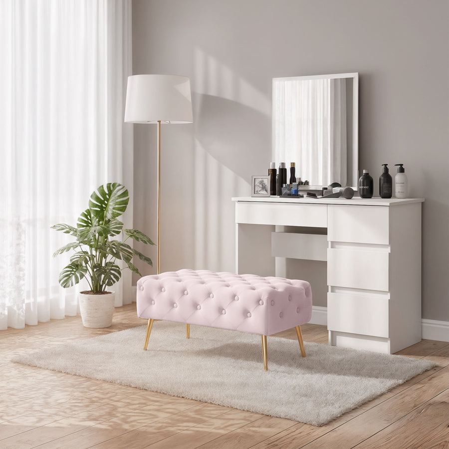 Sitzhocker – MADRID – Elegante Velourbank im Glamour Stil