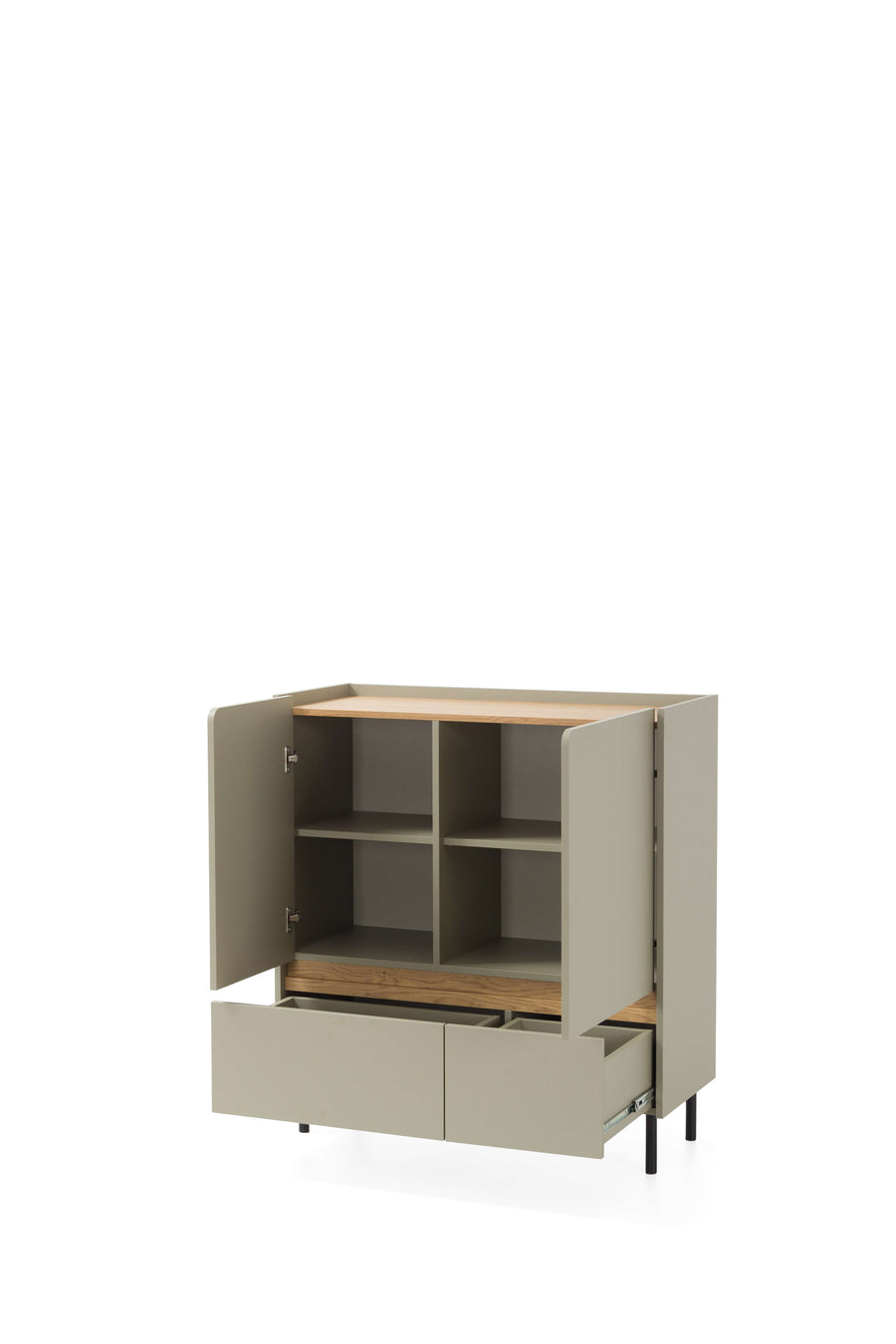 Schlafzimmer Set – LUCA System – 5 Teile, Grau – Praktisches Jugendzimmer für Kinder und Jugendliche, ohne Matratze