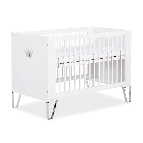 Kinderbett – BLANCA – Elegantes Babybett mit Spiegelkrone