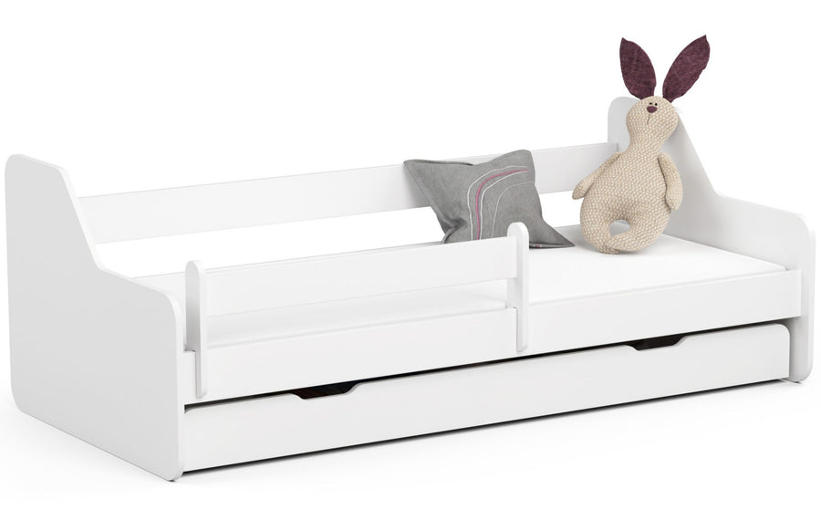 Kinderbett – ACTIV – Modernes Einzelbett mit Matratze und praktischem Stauraum für Kinderzimmer