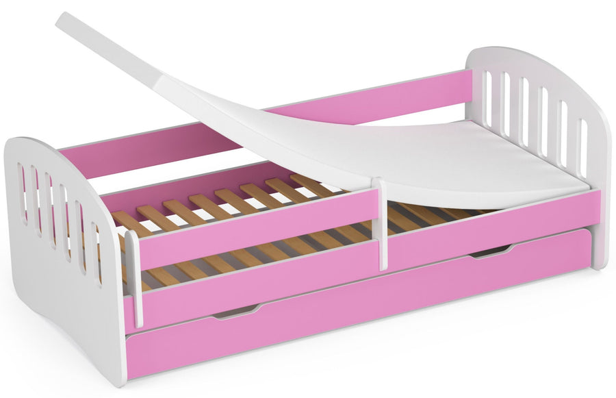 Kinderbett – PLAY – Modernes Einzelbett mit Matratze und praktischem Stauraum