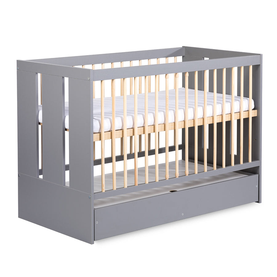 Babybett – PAULINE – Stilvolles Kinderbett im Loft-Design mit Schutzbarriere