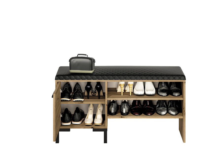 Schuhschrank – NEVIO 05 – Breite Schuhkommode mit Holzoptik