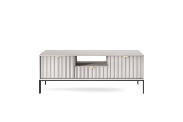 TV-Lowboard – NOVA – Grau mit Rillenfront und Stauraum