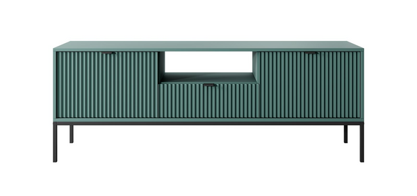 TV-Lowboard – NOVA – Grün mit Rillenfront und Stauraum
