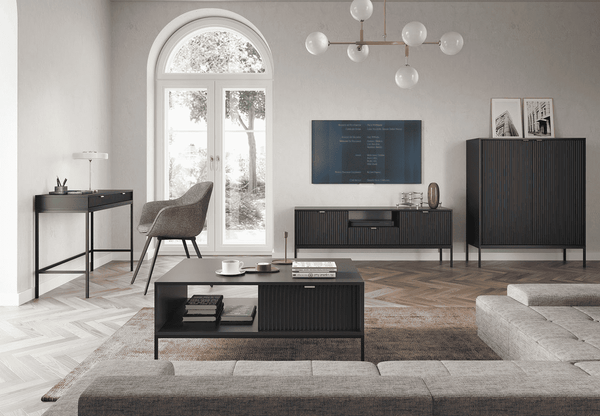 Wohnzimmer Set 4-teilig – NOVA – Schwarz – Harmonisches Designensemble für moderne Wohnräume