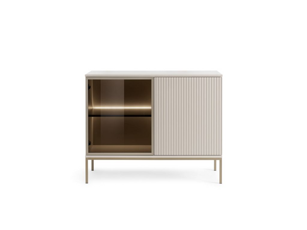 Kommode – SENTO – K104 mit Glastür, Push-to-open & LED-Beleuchtung