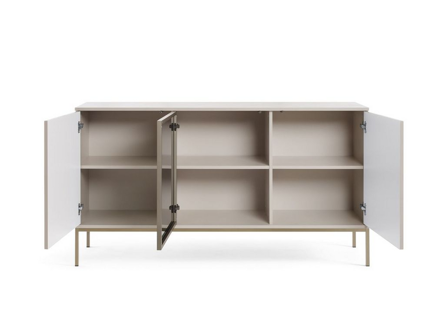 Kommode – SENTO – K154 mit Push-to-open, Glastür und LED-Beleuchtung