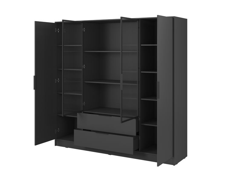 Kleiderschrank – KELLY 4D RM – Aluminiumrahmen – Glaselemente – Modernes Design für Schlafzimmer