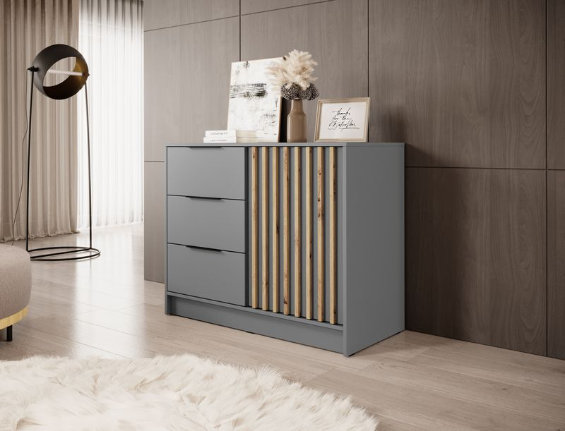 Kommode – NELLY KOM 2D – Moderne Kommode mit Lamellenfront