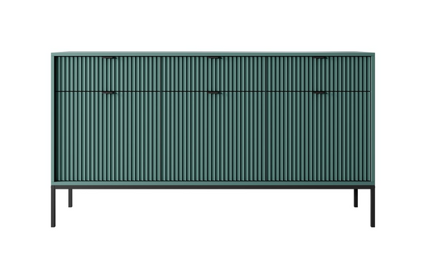 Kommode – NOVA – Grün mit moderner Rillenfront
