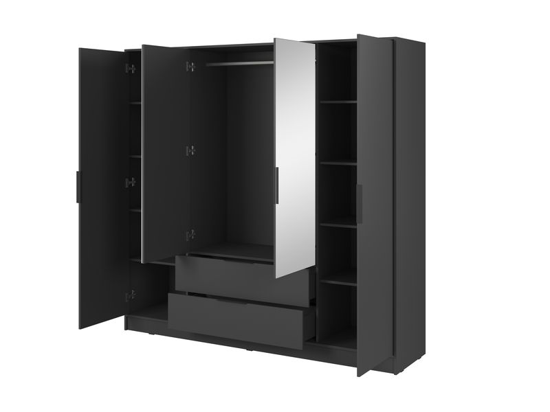 Kleiderschrank – KELLY 4D L – mit Spiegel – Eleganter Stauraum fürs Schlafzimmer