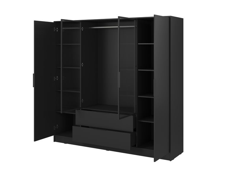 Kleiderschrank – KELLY 4D RM – Aluminiumrahmen – Glaselemente – Modernes Design für Schlafzimmer