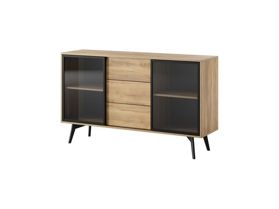 Sideboard – SLIDE – KSZ-144 Artisan Eiche, stilvolles Stauraummöbel im Industrial-Stil