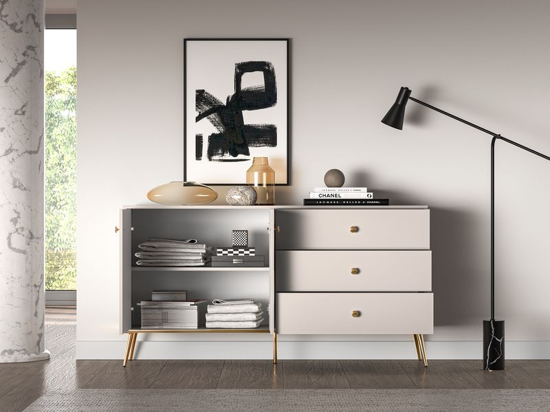 Kommode – SELGIN 03 – Edles Kaschmir trifft elegantes Gold