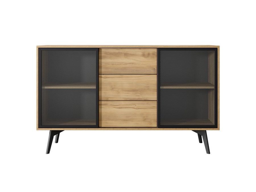 Sideboard – SLIDE – KSZ-144 Artisan Eiche, stilvolles Stauraummöbel im Industrial-Stil