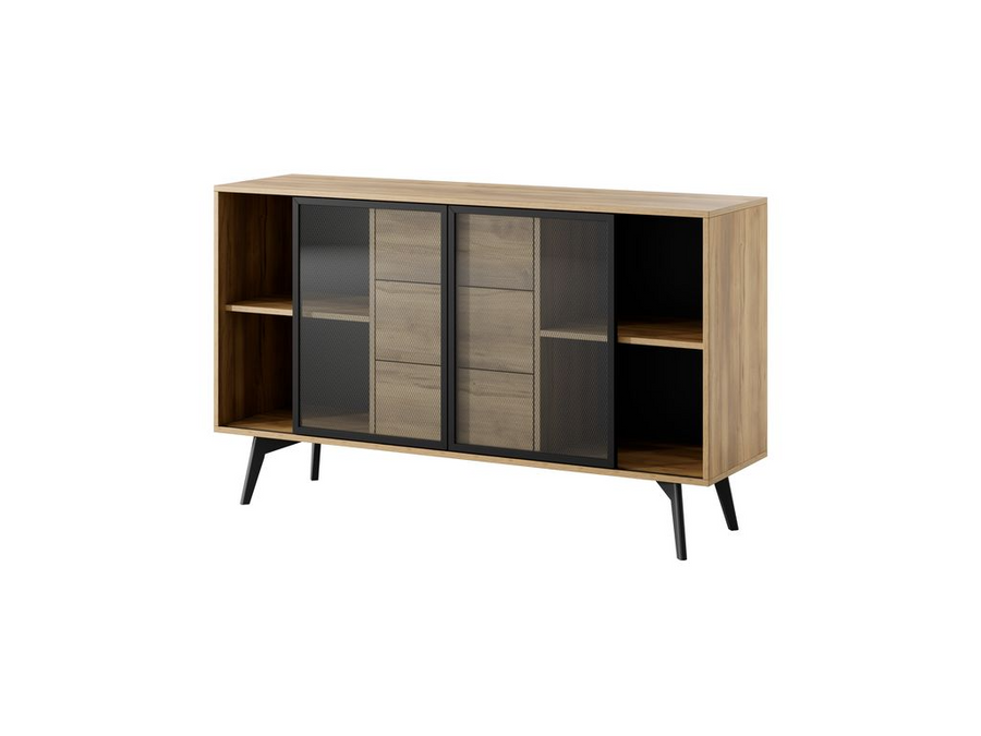 Sideboard – SLIDE – KSZ-144 Artisan Eiche, stilvolles Stauraummöbel im Industrial-Stil
