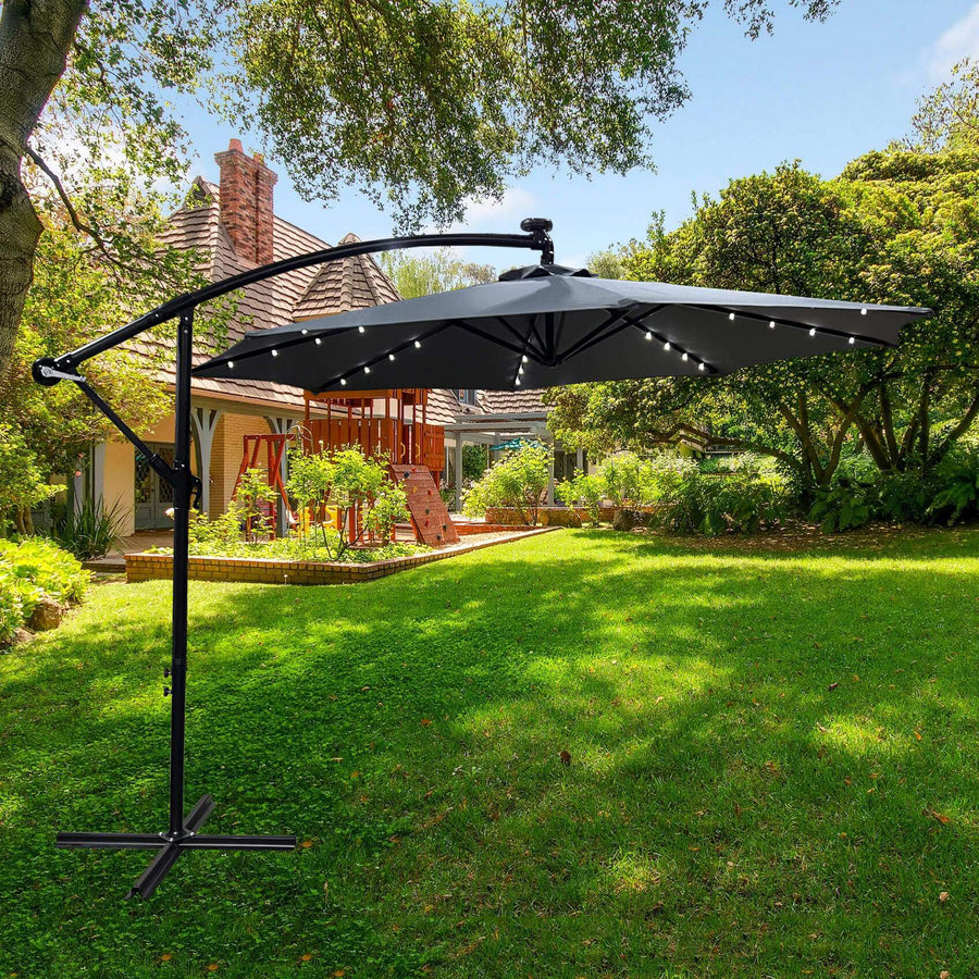 Gartenschirm – MILIN – Stilvolle LED Beleuchtung für entspannte Sommerabende