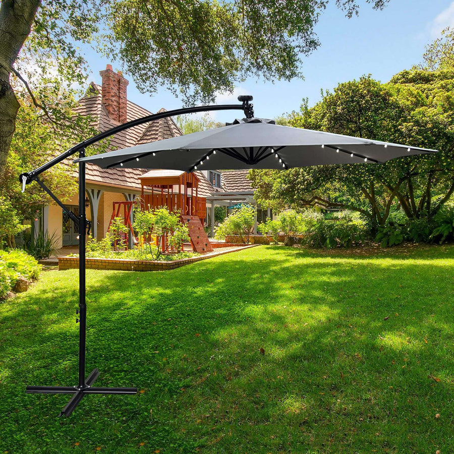 Gartenschirm – MILIN – Stilvolle LED Beleuchtung für entspannte Sommerabende