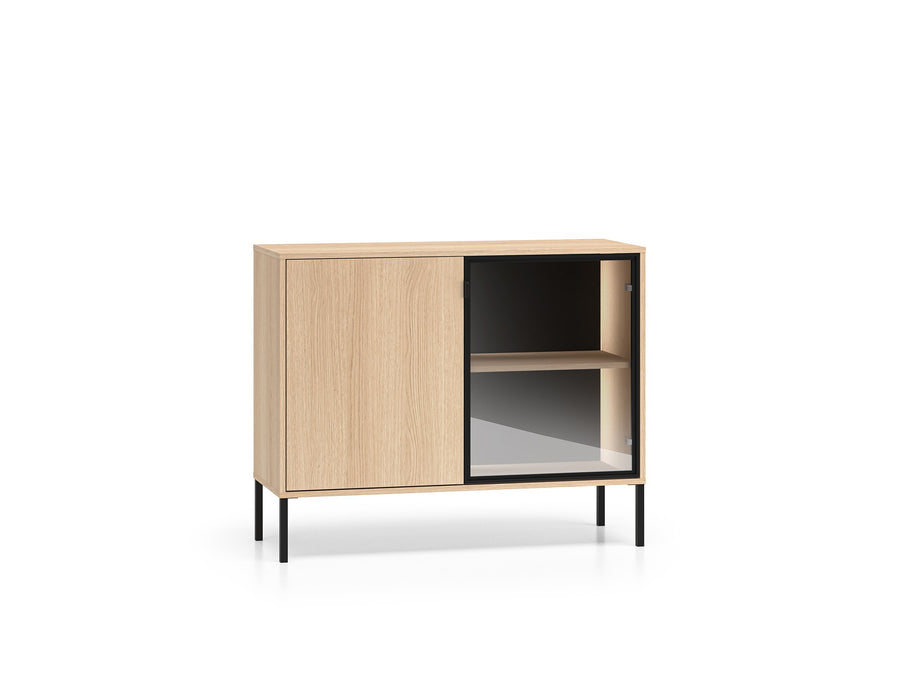 Kommode – BARNEE 03 – Stilvoller Stauraum mit Vitrinenelement
