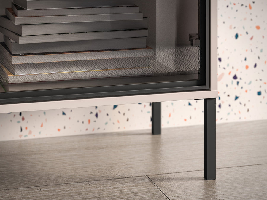 Kommode – BARNEE 03 – Stilvoller Stauraum mit Vitrinenelement