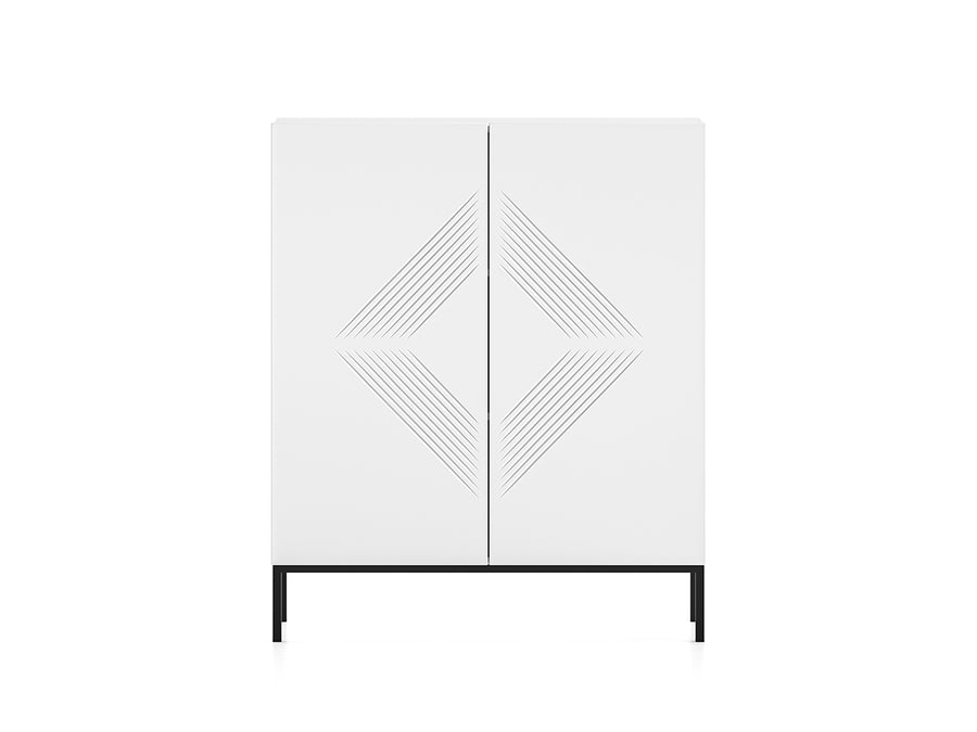 Kommode – CLEARING 01 – Elegante Highboard-Kommode mit geometrischer Fräsung