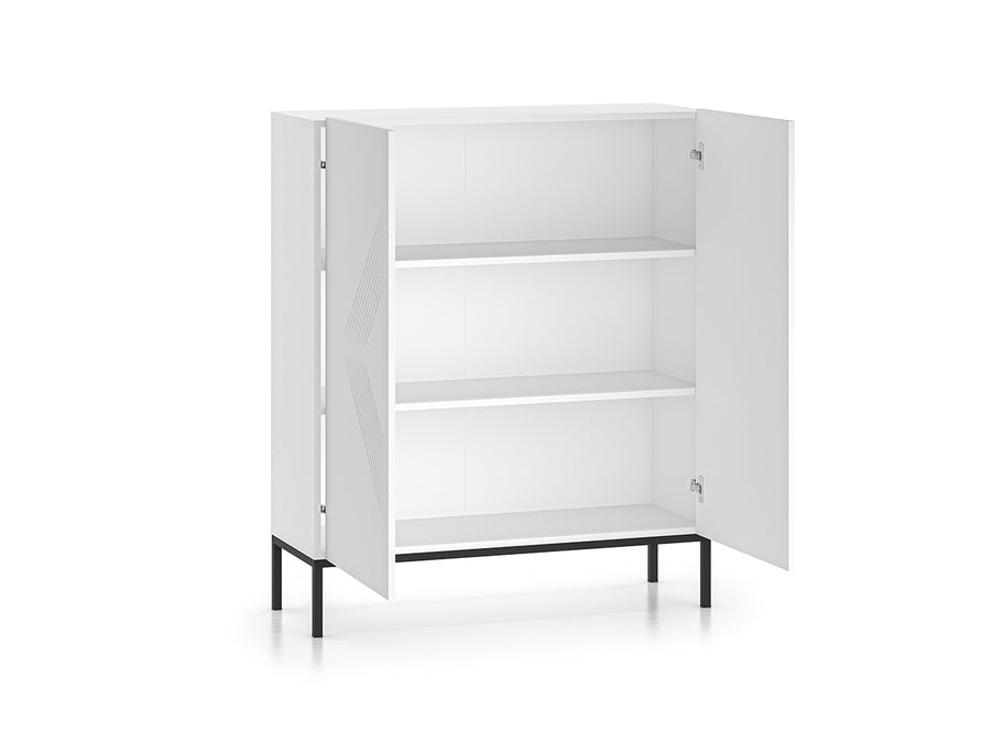 Kommode – CLEARING 01 – Elegante Highboard-Kommode mit geometrischer Fräsung