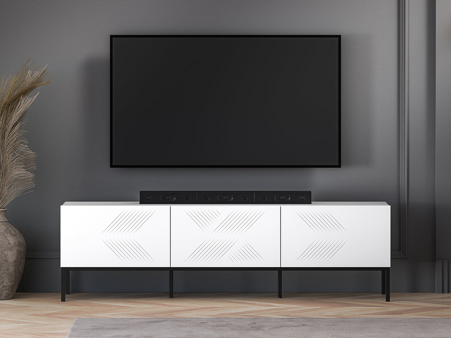 TV-Lowboard – CLEARING 04 – Moderne Medien-Bank mit geometrischer Fräsung