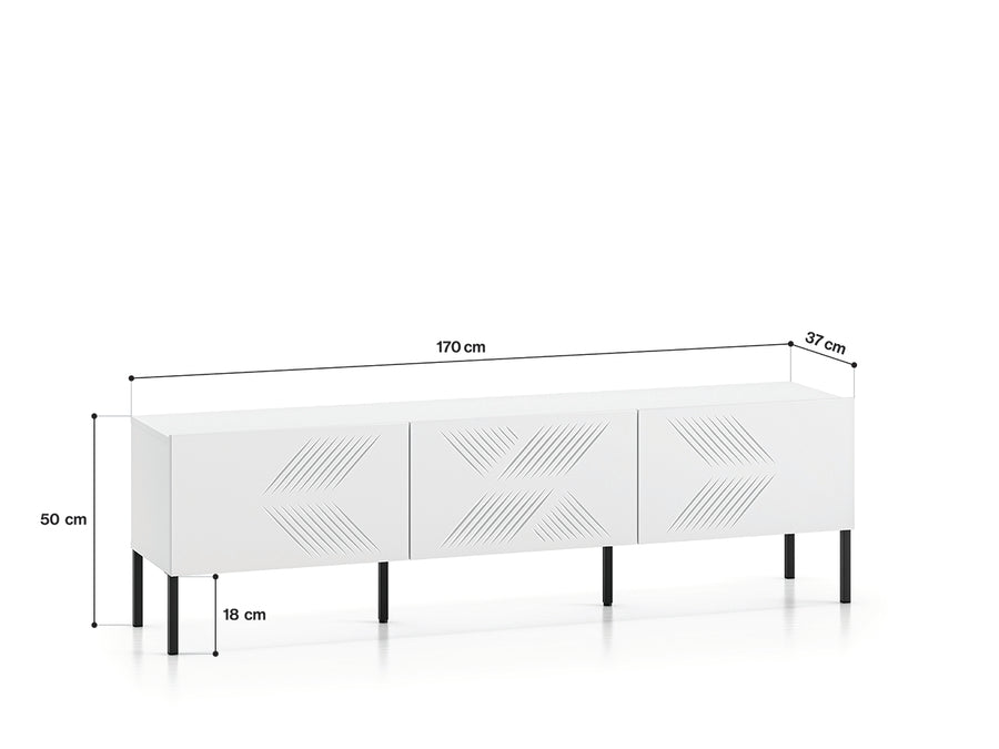 TV-Lowboard – CLEARING 04 – Moderne Medien-Bank mit geometrischer Fräsung
