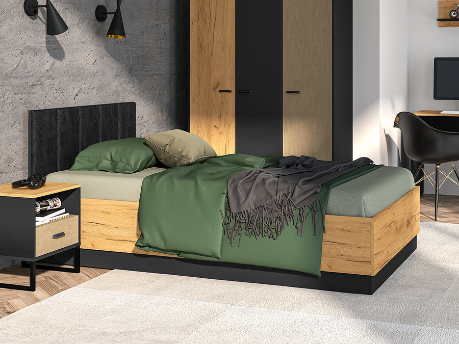 Bett – COLT 0901 – Modernes Polsterbett mit Stauraum und Hebemechanismus
