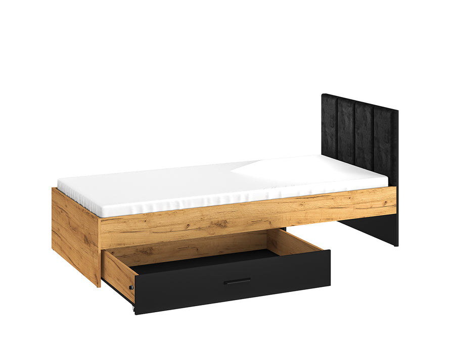 Bett – COLT 10 – Modernes Polsterbett mit Velours-Kopfteil
