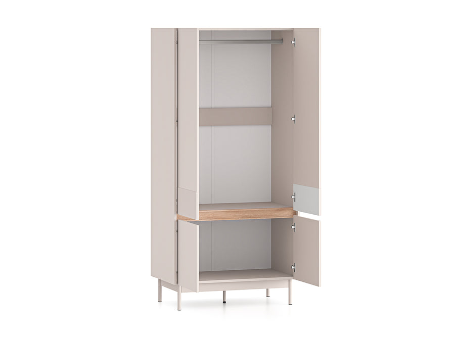 Kleiderschrank – DUNEA 01 – Viertüriger Garderobenschrank mit Holzoptik