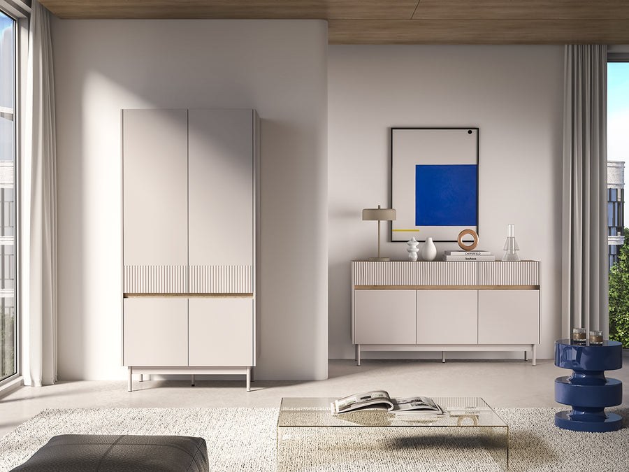 Kleiderschrank – DUNEA 01 – Viertüriger Garderobenschrank mit Holzoptik