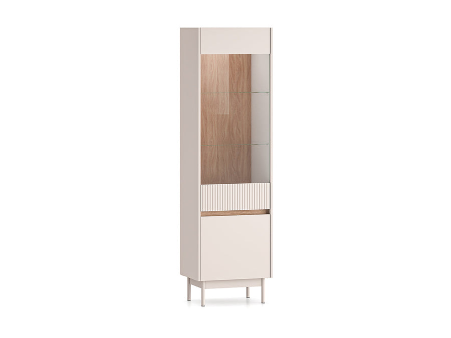 Vitrinenschrank – DUNEA – Stilvolle Standvitrinen mit Glastüren und Holzoptik
