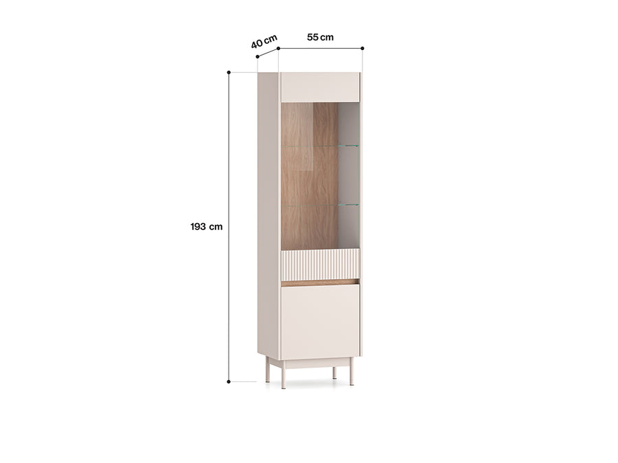 Vitrinenschrank – DUNEA – Stilvolle Standvitrinen mit Glastüren und Holzoptik