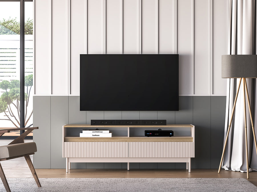 TV-Schrank – DUNEA 07 – Modernes Lowboard mit Schubladen und Holzoptik