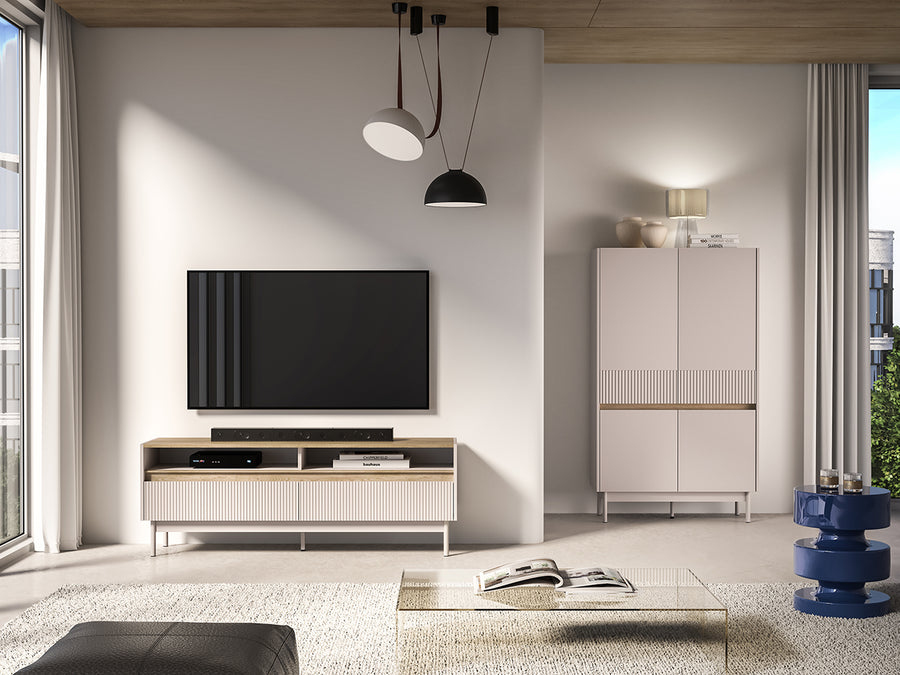 TV-Schrank – DUNEA 07 – Modernes Lowboard mit Schubladen und Holzoptik