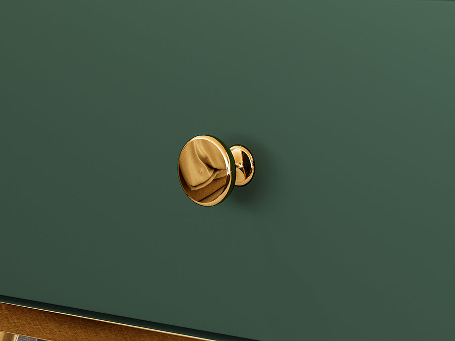 Nachttisch – FOREST – Eleganter Nachtschrank in Dunkelgrün mit goldenen Akzenten