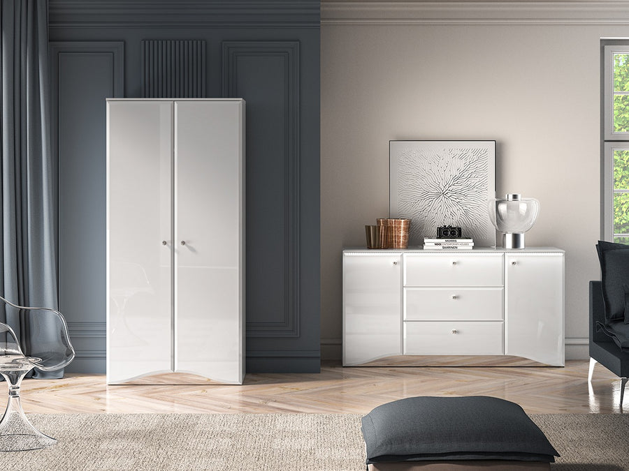 Kleiderschrank – GLAMOUR 08 – Moderner Drehtürenschrank mit Hochglanzfront