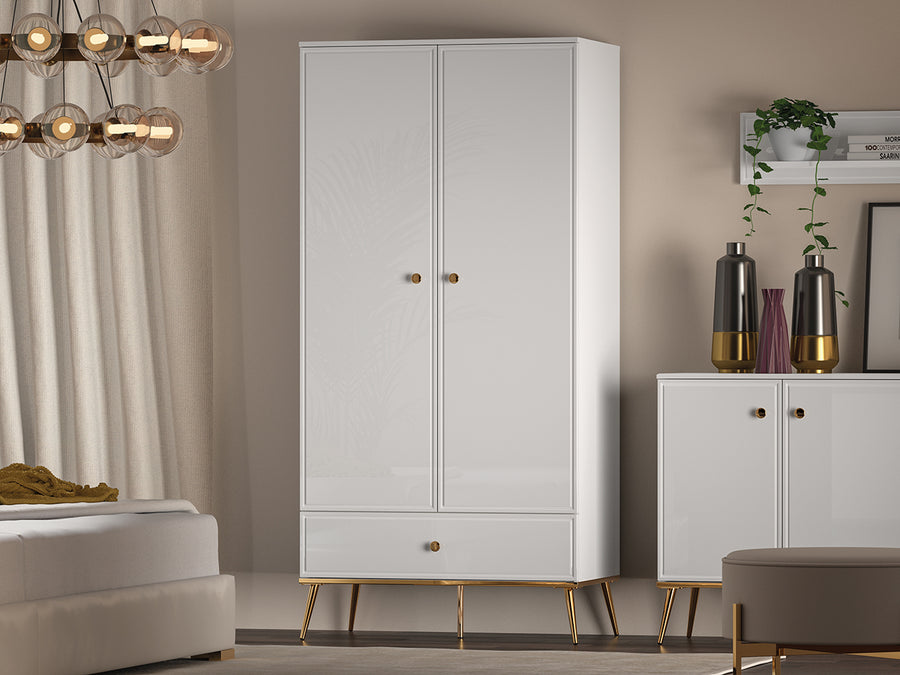 Kleiderschrank – GOLDIN 01 – Moderner Schrank mit Hochglanzfront