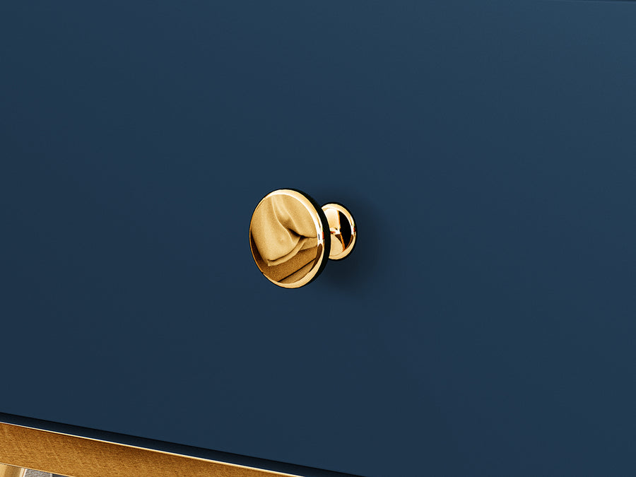 Nachttisch – MARINE 06 – Eleganter Nachtschrank in Dunkelblau mit goldenen Akzenten