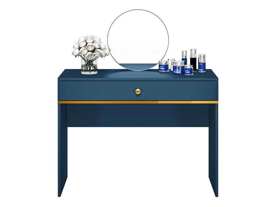 Schminktisch – MARINE 09 – Elegante Frisiertisch-Konsole in Dunkelblau mit Goldakzenten