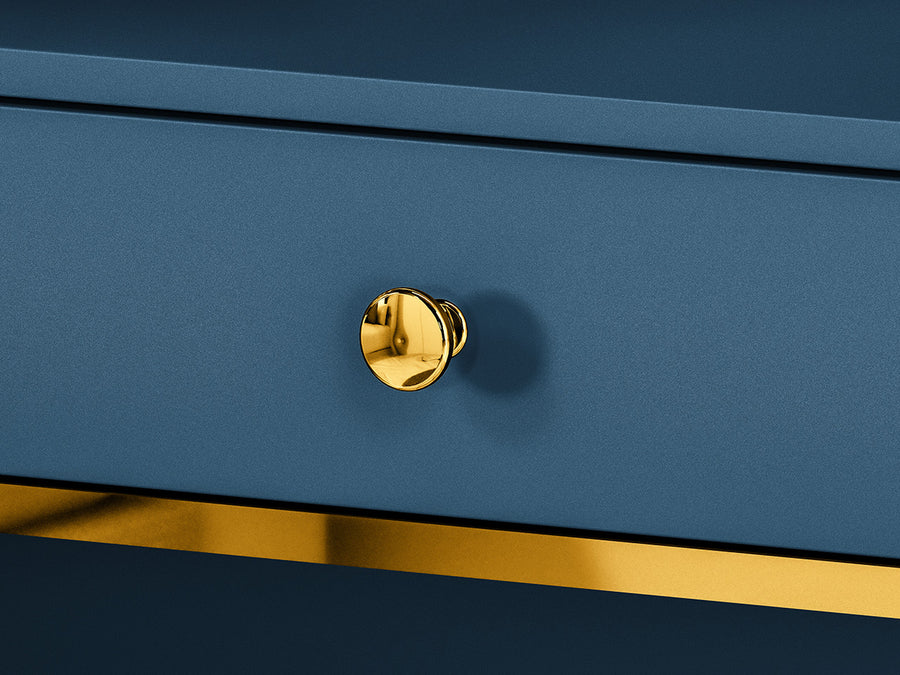 Schminktisch – MARINE 09 – Elegante Frisiertisch-Konsole in Dunkelblau mit Goldakzenten
