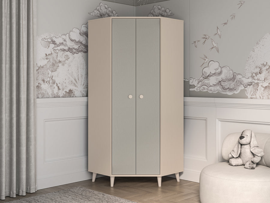 Kleiderschrank – MEVEL 01 – Moderner Drehtürenschrank mit Stauraum