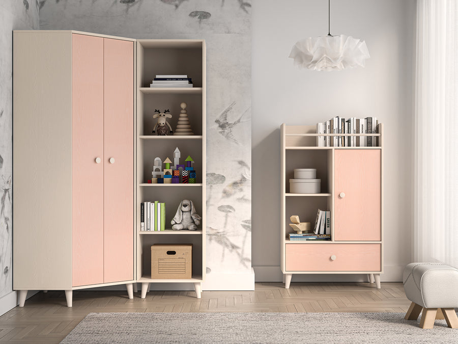 Kleiderschrank – MEVEL 01 – Moderner Drehtürenschrank mit Stauraum