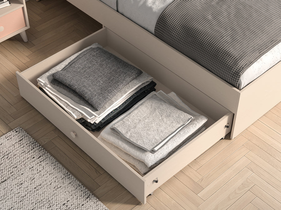 Bett – MEVEL 08 – Modernes Einzelbett mit Polsterkopfteil