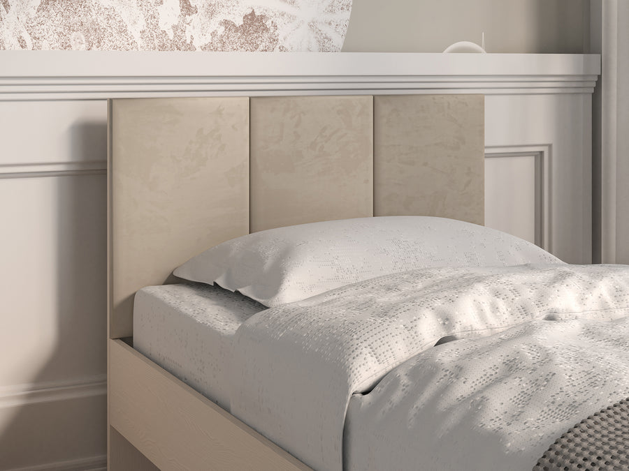 Bett – MEVEL 08 – Modernes Einzelbett mit Polsterkopfteil