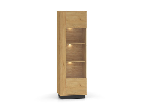 Standvitrine – MODESTO 02 – Elegante Holzoptik für Ihr Wohnzimmer
